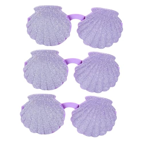 UKCOCO 3 Stück Shell-Brille Muschelförmige Brille Party tun so, als ob sie eine Brille hätten lustige Brille gefälschte Kinderbrille karneval brille Stk Violett von UKCOCO