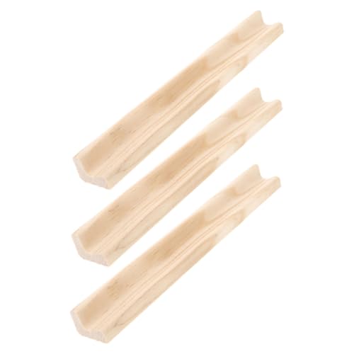 UKCOCO 3 Stück Teiliges Holz Domino Rack Natürliche Farbe Stabile DIY Spielsteinhalter Holztablett Organizer für Domino und Mexikanische Zugspiele von UKCOCO