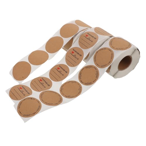 UKCOCO 3 Stück Teiliges Kraftpapier Etiketten Selbstklebende Runde Aufkleber für Gläser Umschläge und Geschenkverpackungen Starke Haftung Praktische Rollenform für Effizientes Verpacken UKCOCO 3 Stück Teiliges Kraftpapier Etiketten Selbstklebende Runde Aufkleber für Gläser Umschläge und Geschenkverpackungen Starke Haftung Praktische Rollenform für Effizientes Verpacken von UKCOCO