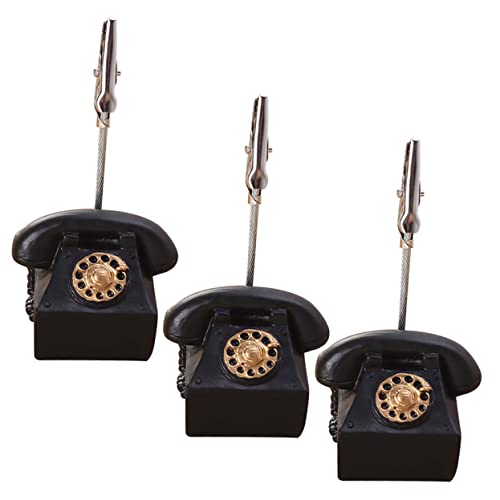 UKCOCO 3 Stück Teiliges Resin Memo Clip Tischhalter Telefonform Multifunktionaler Bildhalter Stabiler Kartenhalter für Notizen Tischnummern Fotos und Nachrichten von UKCOCO