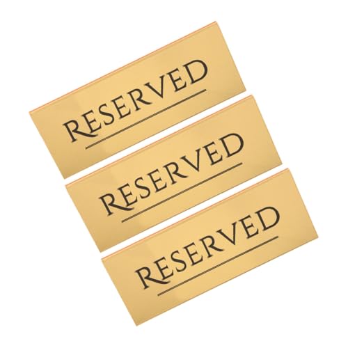 UKCOCO 3 Stück Tischschilder Gold Reserved Seating Signs für Hochzeit Restaurant Bankett Langlebiges Einfach Änderbar für Sitzplatzreservierung Events von UKCOCO