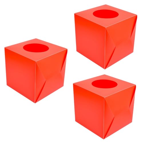 UKCOCO 3 Stück Verlosungsbox für Spenden und Gewinnspiele Transparente Lotteriekiste aus Hochwertigem Kunststoff für Partys Jubiläumsveranstaltungen und Büroaktivitäten Rote Leere Box von UKCOCO