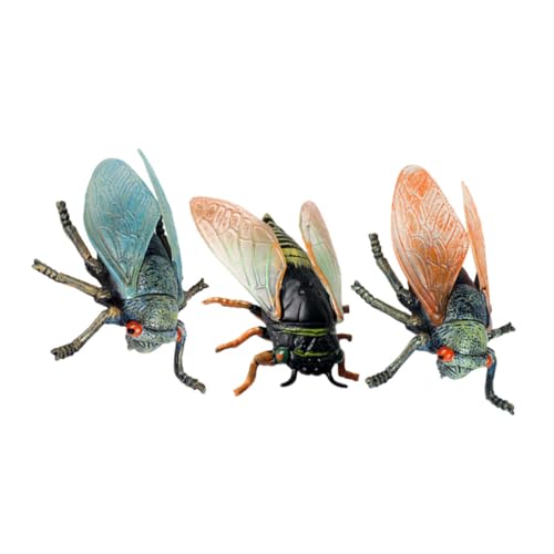 UKCOCO 3 Stück Vintage Figuren Kunststoff Zikadenstatue für Tischdeko Kunsthandwerk Ornamente und Langlebig Exquisites Tierdekor für Freunde und Zuhause von UKCOCO