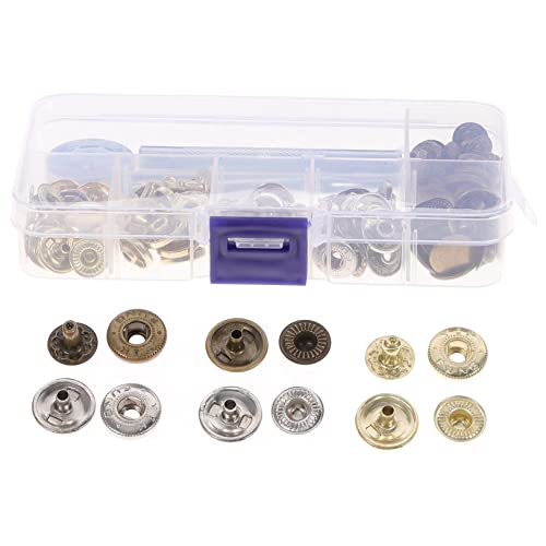 UKCOCO 30 Sätze Teiliges Metalldruckknöpfe mit Lochzange und Druckknopfzange Kleidung Snap Kit für Leder Jeans Mäntel DIY Reparatur und Dekoration Nähzubehör von UKCOCO