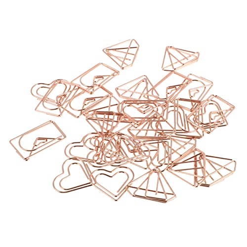 UKCOCO 30 Stück Dekorative Büroklammern und Umschlagform Kleine Papierclips für Bürobedarf Scrapbooking und Kreative Projekte Goldfarben von UKCOCO