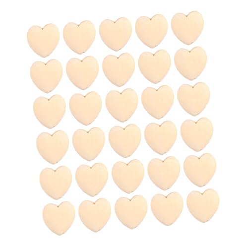 UKCOCO 30 Stück Herzförmige Holzscheiben Unbehandelt DIY Zubehör für Hochzeiten Geburtstagsfeiern und Kreative Bastelprojekte von UKCOCO