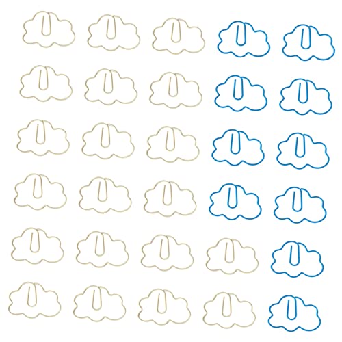 UKCOCO 30 Stück Teiliges Kleine Wolkenform Büroklammern aus PVC Praktische Dekorative Papierklammern für Dokumente Lesezeichen Fotos Vielseitig für Büro und Schule Einfache Handhabung von UKCOCO