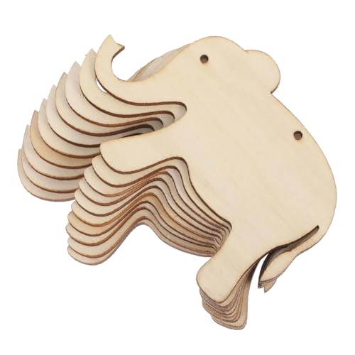 UKCOCO 30Stücke Elefant Holzscheiben Blanko mit Löchern für DIY Holz Tags für Bastelprojekte Hochzeitdekoration und Gestalten von UKCOCO