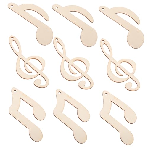 UKCOCO 30Stücke Holzscheiben Musiknoten zum Basteln Unvollendete Holzschnitt Ausschnitte für DIY Holzdeko und Tischdeko für Musikliebhaber und Scrapbooking von UKCOCO
