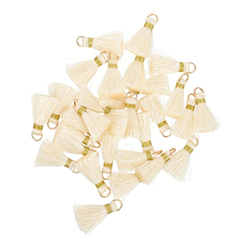 UKCOCO 30Stücke Quasten Anhänger für DIY Handwerk mit Goldenem Ring Vielseitig Einsetzbar Schlüsselanhänger Schmuckzubehör oder Geschenkanhänger Hochwertiges Material von UKCOCO