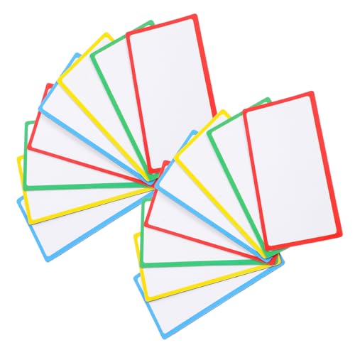 UKCOCO 36 Stück Teiliges Magnetisches Dry Erase Namensschild Wiederbeschreibbare Weiße Etiketten Farbige Ränder Beschriftbar und Abwischbar Wiederverwendbar für Kühlschrank und von UKCOCO