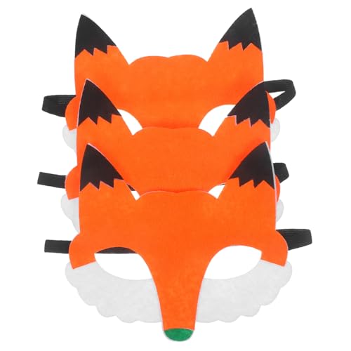 UKCOCO 3Stücke Entzückende Tiermasken Aus Vliesstoff Mit Fuchs Dekorative Tiermasken Für Partys Kindergeburtstage Und Kreative Aktivitäten von UKCOCO