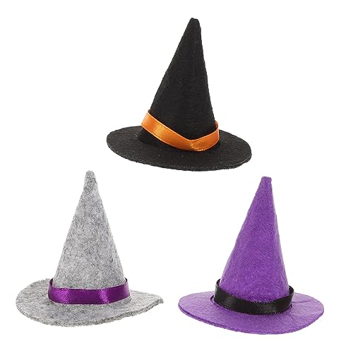 UKCOCO 3Stücke Mini Hexenhut für Weinflaschen Teiliges und Lustige Halloween Dekoration für Flaschen Accessoires für Partys und von UKCOCO