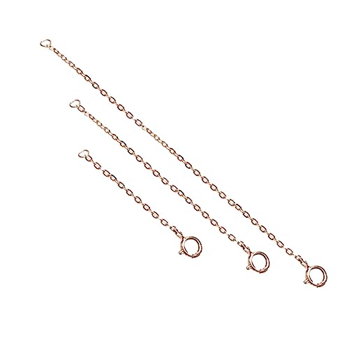 UKCOCO 3Stücke Teiliges Sterling Silber Verlängerungsketten für DIY Schmuckherstellung Anpassbare Ketten für Halsketten und Armbänder von UKCOCO