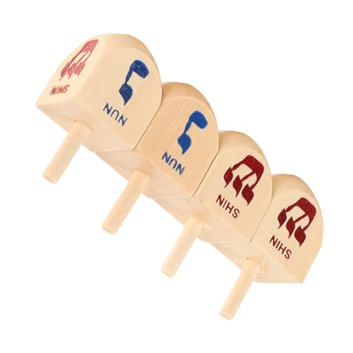 UKCOCO 4 STÜCKE Teiliges Holz Dreidel Spielset Bunte Chanukka Dreidel Tops Holzspielzeug für Hanukkah Dekorationen und Partyspiele von Konzentration und Feinmotorik UKCOCO 4 STÜCKE Teiliges Holz Dreidel Spielset Bunte Chanukka Dreidel Tops Holzspielzeug für Hanukkah Dekorationen und Partyspiele von Konzentration und Feinmotorik von UKCOCO