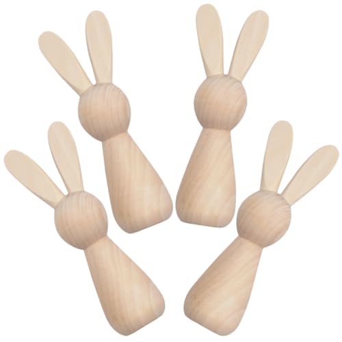 UKCOCO 4 Stück DIY Holzhasen Unfertige Holzfiguren zum Bemalen Bastelbedarf für Kreative Projekte für Dekoration und Holzpuppen für UKCOCO 4 Stück DIY Holzhasen Unfertige Holzfiguren zum Bemalen Bastelbedarf für Kreative Projekte für Dekoration und Holzpuppen für von UKCOCO