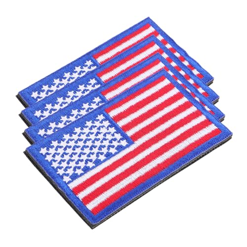 UKCOCO 4 Stück Flaggen-Stickpatch Stickerei im Freien Dekoration patriotisch retro Eisen auf Flecken für Kleidung Flicken für Kleidung amerikanische flagge patch Flicken aufbügeln Stoff von UKCOCO