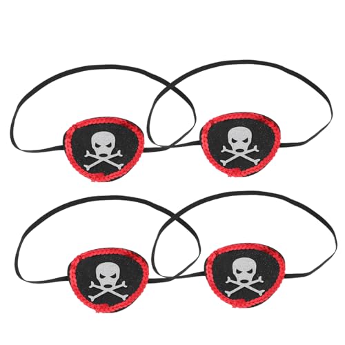 UKCOCO 4 Stück Piraten- Piraten Kostüm Karneval Accessoire Karneval Kostüm kostüm Piratenparty -Zubehör Augenmaske Kostüm Augenklappe-Cosplay Auge Kostüm Pailletten Black von UKCOCO