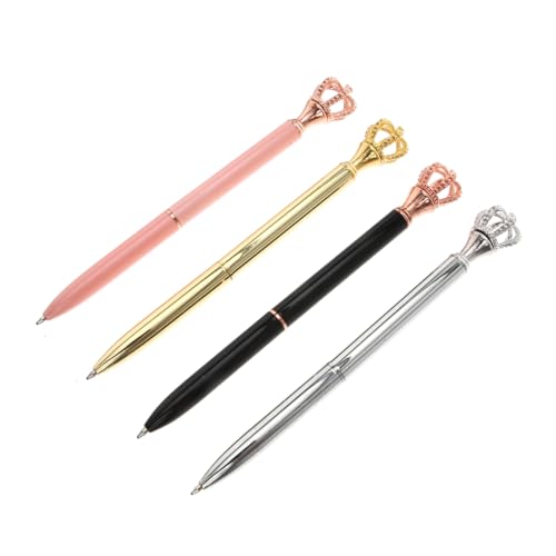 UKCOCO 4 Stück Teiliges Metall Kugelschreiber Kreativer Kronenform Glattes Schreiben Langlebig Modisch Lackiert Gold Silber und Schwarz als Schreibwaren für Schule und Büro UKCOCO 4 Stück Teiliges Metall Kugelschreiber Kreativer Kronenform Glattes Schreiben Langlebig Modisch Lackiert Gold Silber und Schwarz als Schreibwaren für Schule und Büro von UKCOCO