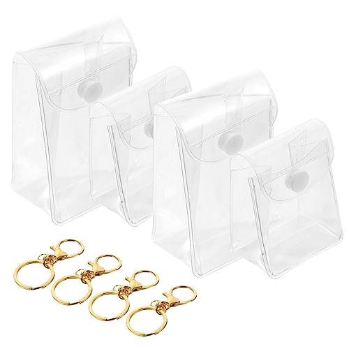 UKCOCO 4 Stück Teiliges Transparentes PVC Mini Aufbewahrungssäckchen mit Schlüsselanhänger Kleine Tragetasche für Lippenstift und Lippenbalsam Figuren und Dollensammelbox Vielseitiger UKCOCO 4 Stück Teiliges Transparentes PVC Mini Aufbewahrungssäckchen mit Schlüsselanhänger Kleine Tragetasche für Lippenstift und Lippenbalsam Figuren und Dollensammelbox Vielseitiger von UKCOCO