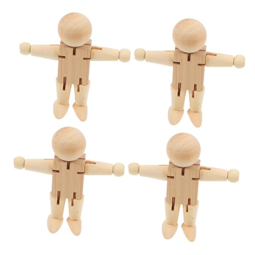 UKCOCO 4 Stück Teiliges Unbemalte Holzfiguren zum Diy Bemalen Kreative Holzpuppen für Kunsthandwerk Große Figuren Verschiedenen Cartoon Designs für Altersgruppen UKCOCO 4 Stück Teiliges Unbemalte Holzfiguren zum Diy Bemalen Kreative Holzpuppen für Kunsthandwerk Große Figuren Verschiedenen Cartoon Designs für Altersgruppen von UKCOCO