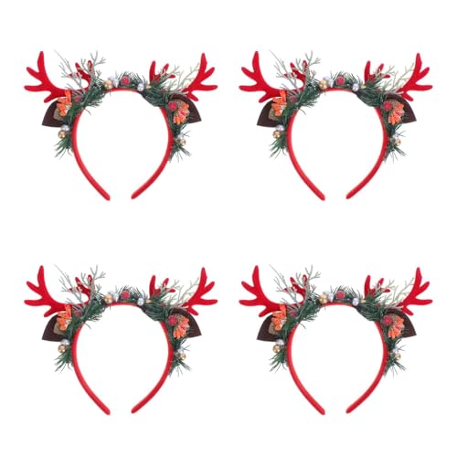 UKCOCO 4-teiliges Rentier-haar-accessoire, Süßes Hirschgeweih-stirnband-set für Die Weihnachtsfeier, Feiertags-hirsch-stirnband für Frauen Und Kinder, Cosplay-geweih-kostüm-accessoire UKCOCO 4-teiliges Rentier-haar-accessoire, Süßes Hirschgeweih-stirnband-set für Die Weihnachtsfeier, Feiertags-hirsch-stirnband für Frauen Und Kinder, Cosplay-geweih-kostüm-accessoire von UKCOCO