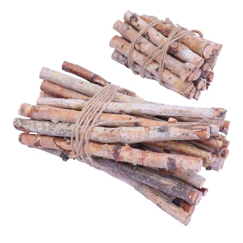 UKCOCO 40 Stück Dekorative Birkenzweige Natürliche Holzstäbe für Bastelarbeiten Kamin Dekoration Vasen und Tischaufsätze DIY Bastelset mit Schnur von UKCOCO