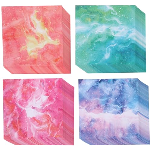 UKCOCO 400 Blatt Origami Papier Quadratisches Faltpapier im Wasserfarben Sternenhimmel Design für Scrapbooking und Diy Bastelprojekte Doppelseitig und Farbenfroh für Erwachsene von UKCOCO