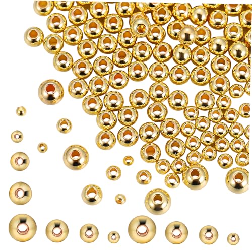 UKCOCO 400 Stück Spacer Perlen Runde Perlen für Armbänder DIY Schmuckherstellung Goldfarbe Langlebig und Farbecht für Kreative Projekte UKCOCO 400 Stück Spacer Perlen Runde Perlen für Armbänder DIY Schmuckherstellung Goldfarbe Langlebig und Farbecht für Kreative Projekte von UKCOCO