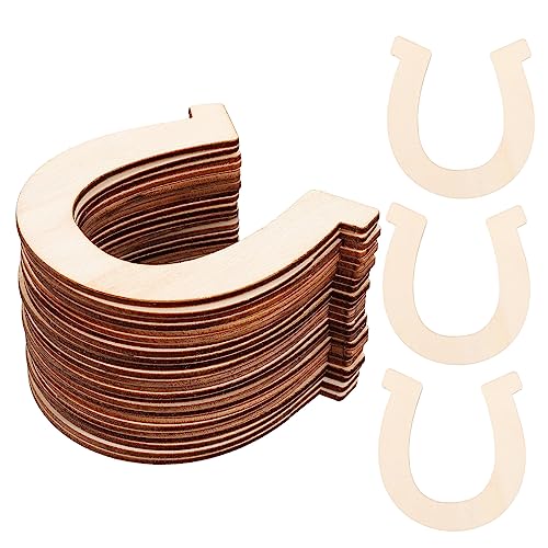 UKCOCO 48 Stück Graffiti Holzscheiben im Pferdehufeisen Design Unvollendete Diy Holzanhänger zum Malen und Basteln für Kreative Feiertagsdekoration von UKCOCO