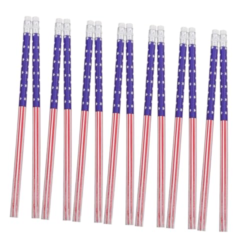 UKCOCO 48 Stück Teiliges Patriotische Holzbleistifte mit Radiergummi Amerikanische Flagge und Sternmotiv als Schreib und Zeichenstifte für Schule Büro Of July und Weihnachtsfeiern UKCOCO 48 Stück Teiliges Patriotische Holzbleistifte mit Radiergummi Amerikanische Flagge und Sternmotiv als Schreib und Zeichenstifte für Schule Büro Of July und Weihnachtsfeiern von UKCOCO
