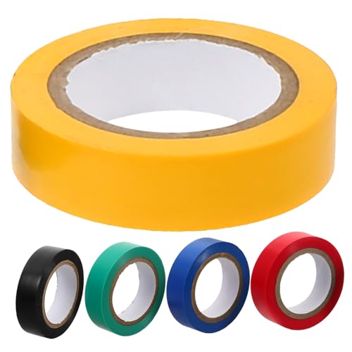 UKCOCO 5 Rollen Flammhemmendes Isolierband Hochtemperatur Tape Farbiges PVC Klebeband für Kabelmanagement Rot Gelb Blau Grün Schwarz von UKCOCO