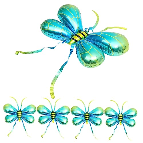 UKCOCO 5 Stück Partyballons groß Blau Zubehör Bienenflügelballon Flügel Ballons geformt luftballons Feenflügel-Ballon weiblicher Kostümflügelballon Aluminiumfolie Blue von UKCOCO