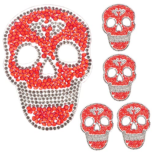 UKCOCO 5 Stück Schädel Aufnäher für Kleidung und Taschen Multifunktionale Reparatur und Dekorationspatches mit Heißer Schmelzkleber Rückseite für Diy Mode und Halloween von UKCOCO
