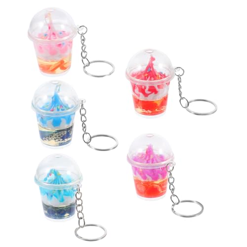 UKCOCO 5 Stück Schlüsselanhänger Eiscreme Schlüsselanhänger Mini Eiscreme Anhänger Fake Eiscreme Handtaschen Zubehör Schlüsselanhänger mit Mini-Tassen Mini-Cup-Schlüsselanhänger PVC von UKCOCO