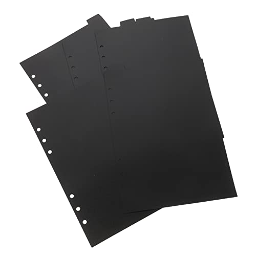 UKCOCO 5 Stück Schwarze Trennblätter mit Laschen Robuste Ordner Teiler für Ringbücher Vielseitige Registerkarten für Büro Schule und Planerorganisation von UKCOCO