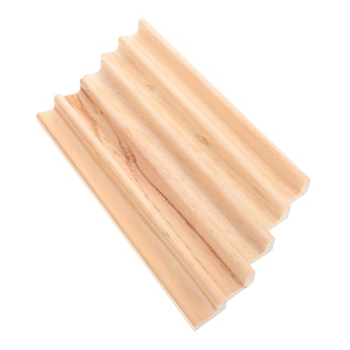 UKCOCO 5 Stück Teiliges Holz Domino Tablett mit Natürlicher Maserung Langlebig und Tragbar Vielseitig für Domino Mahjong und Buchstaben Deko Leicht zu Reinigen und Rustikal für von UKCOCO