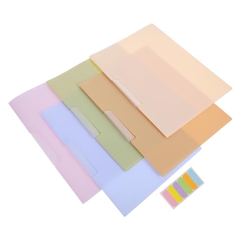 UKCOCO 5 Stück Teiliges Ordner mit Seitlichem Drehverschluss Bunte Dokumentenmappe für Schule Büro und Präsentationen Praktische Portfolio Folder für Effiziente Ablage und Schnellen von UKCOCO