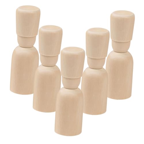 UKCOCO 5 Stück Teiliges Unvollendete Holz Puppen Natürliche Holzfiguren für Diy Malen und Dekorieren Basteln für Pädagogisches Fähigkeiten UKCOCO 5 Stück Teiliges Unvollendete Holz Puppen Natürliche Holzfiguren für Diy Malen und Dekorieren Basteln für Pädagogisches Fähigkeiten von UKCOCO