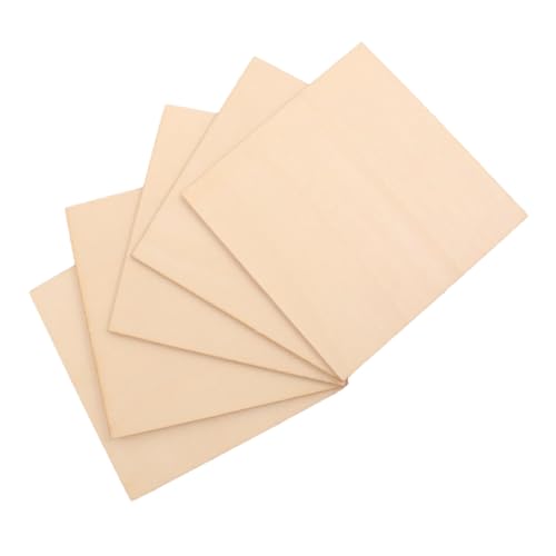 UKCOCO 5 Stück Unbehandelte Holzplatten für Bastelprojekte Quadratische Sperrholzplatten für Holzarbeiten Brandmalerei Modellbau und Gravur für Diy Projekte von UKCOCO