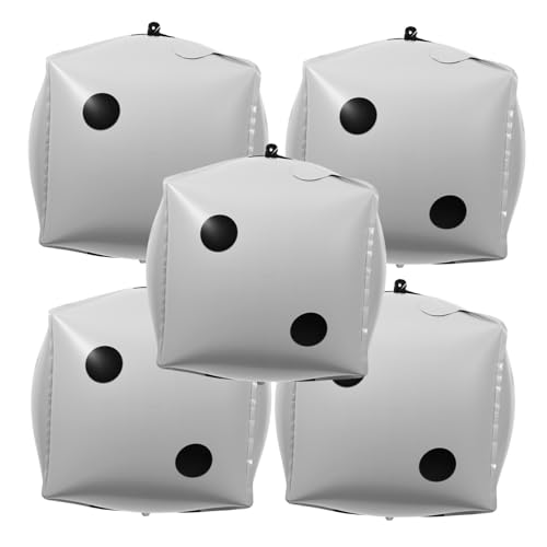UKCOCO 5 Stück Würfelballon Poker Dekorationen Quadratische Ballons Aufblasbare Abschlussfeiern Weihnachtsfeier Würfelspielabend Partydekorationen Würfeldekor Würfelförmige von UKCOCO