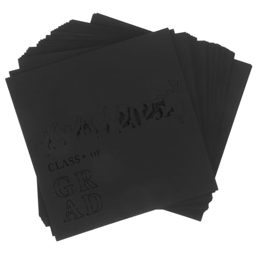 UKCOCO 50 Stück 2025 Sitzkarte Für Feierlichkeiten Tischschildkarten Abschlusszeichenzeichen Abschluss Mittelstücke Karten Für Die Abschlusssaison Abschlusskarte Platzkarten Black Papier von UKCOCO