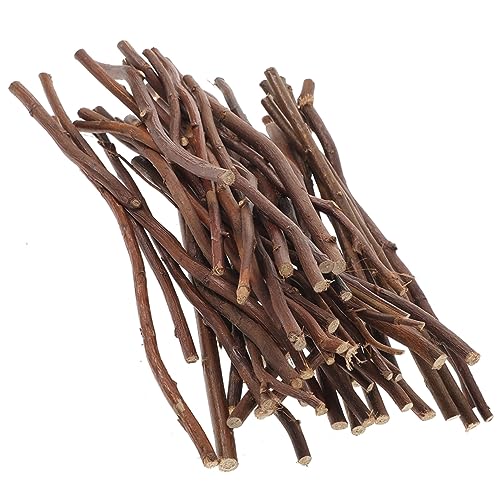 UKCOCO 50 Stück Natürliche Holzstäbe Braun DIY Bastelzweige mit Rustikaler Holzstruktur Vielseitige Holzstäbchen für Handwerk Hochzeitsdeko Foto Requisiten und Wohnaccessoires von UKCOCO