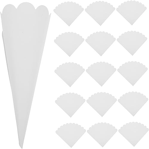 UKCOCO 50 Stück Weiße Papierkonfetti Vielseitige Blütenblatt Tüten für Basteln Shower Partys Stabile Papierhüllen für Getrocknete Blüten und Kleine Sträuße von UKCOCO