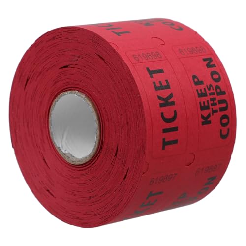 UKCOCO 500 Stück Doppelte Raffle Tickets Nummeriert Perforiert Tiefrot Vielseitig für Weihnachtsfeiern Fundraiser Partys Konzerte Festivals Einfach zu Trennen Handlich für und von UKCOCO