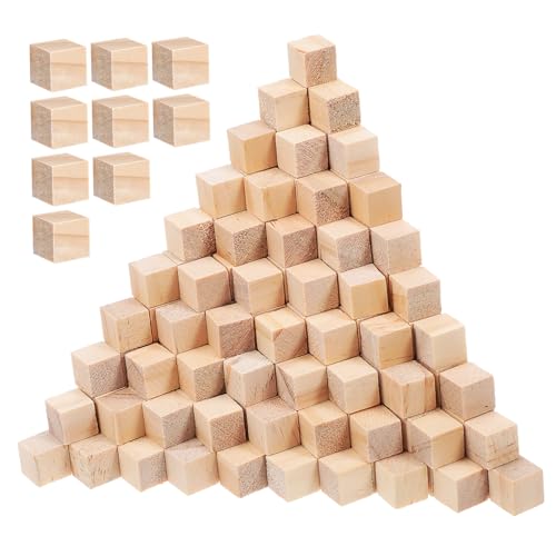 UKCOCO 500 Stück Holzblöcke für Bastelprojekte Unbemalte Holzwürfel Kiefernholz Große Holzklötze für Diy Dekorationen und Kreative Anwendungen von UKCOCO