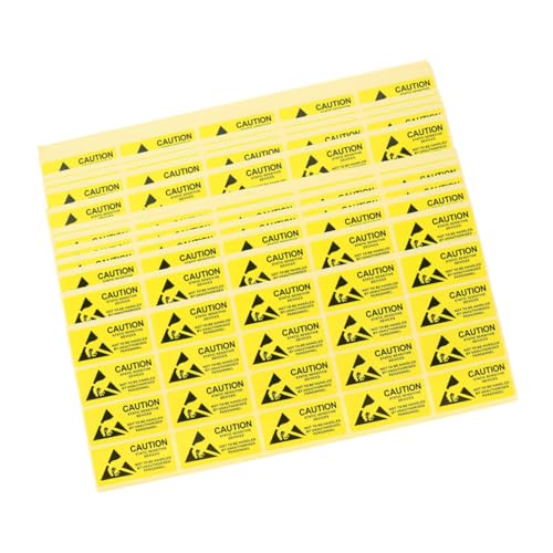 UKCOCO 500Stücke Statische Warnaufkleber Langlebige Elektrostatische Vorsichtszeichen Selbstklebende Etiketten für Sichere Nutzung in Laboren Betrieben von UKCOCO