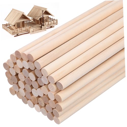 UKCOCO 50Stücke Holzstangen Hartholz DIY Projekte Bastelarbeiten und Designs Natürliche und Rustikale von UKCOCO