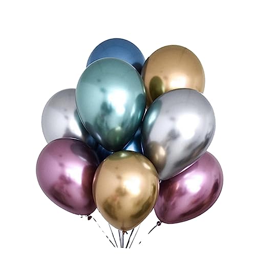 UKCOCO 50Stücke Metallic Latexballons Party Luftballons Für Hochzeitsfeiern Geburtstagsdeko Und Versammlungen Langlebig Und Foto Requisiten von UKCOCO