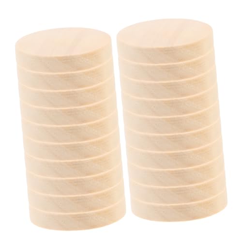 UKCOCO 50Stücke Runde Holzscheiben Massivem Holz Unlackierte DIY Holzmünzen Vielseitig Einsetzbar für Bastelprojekte Spielfiguren und Dekoration von UKCOCO